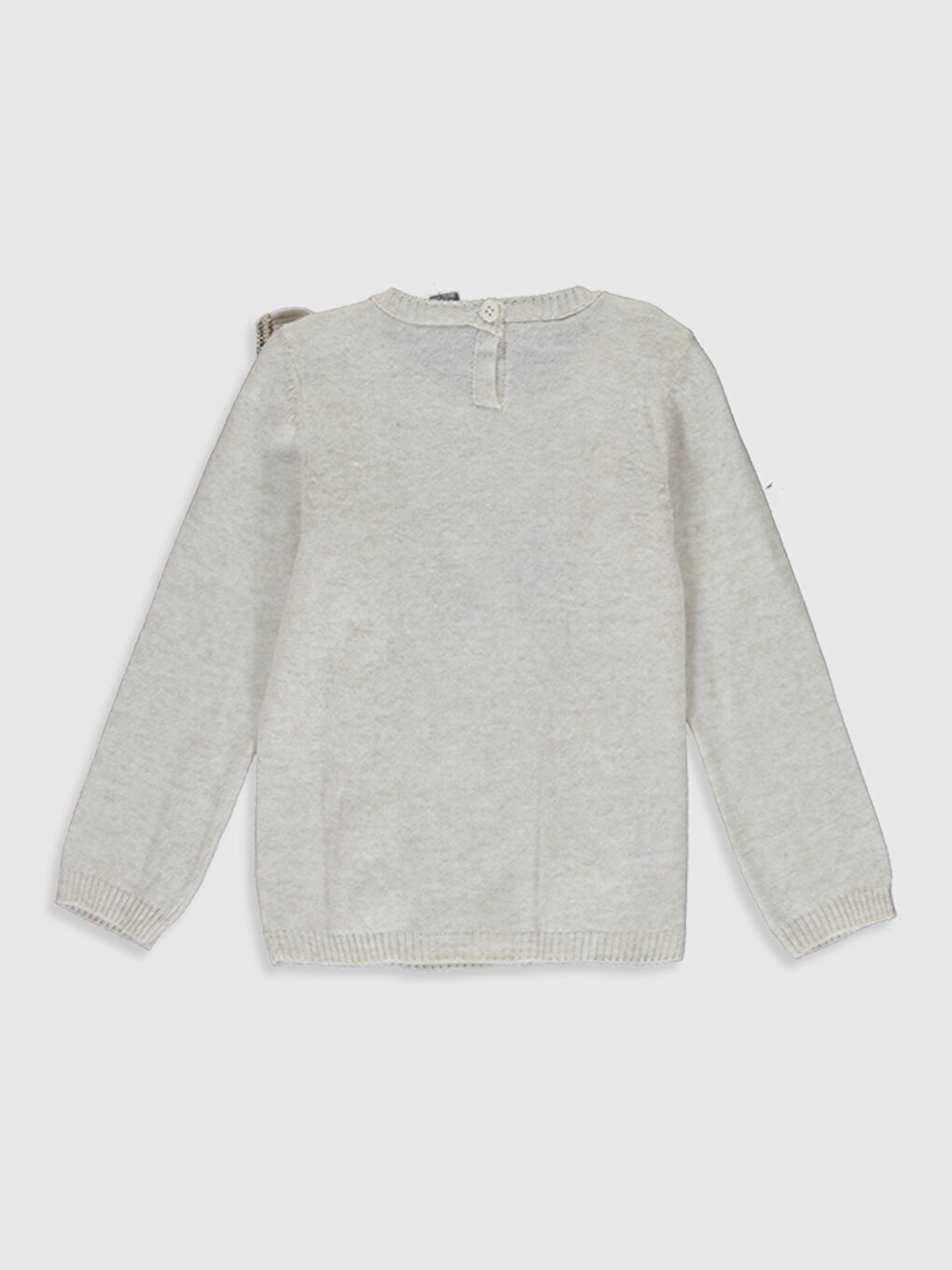 Bej Bisiklet Yaka Kız Bebek Kazak-1