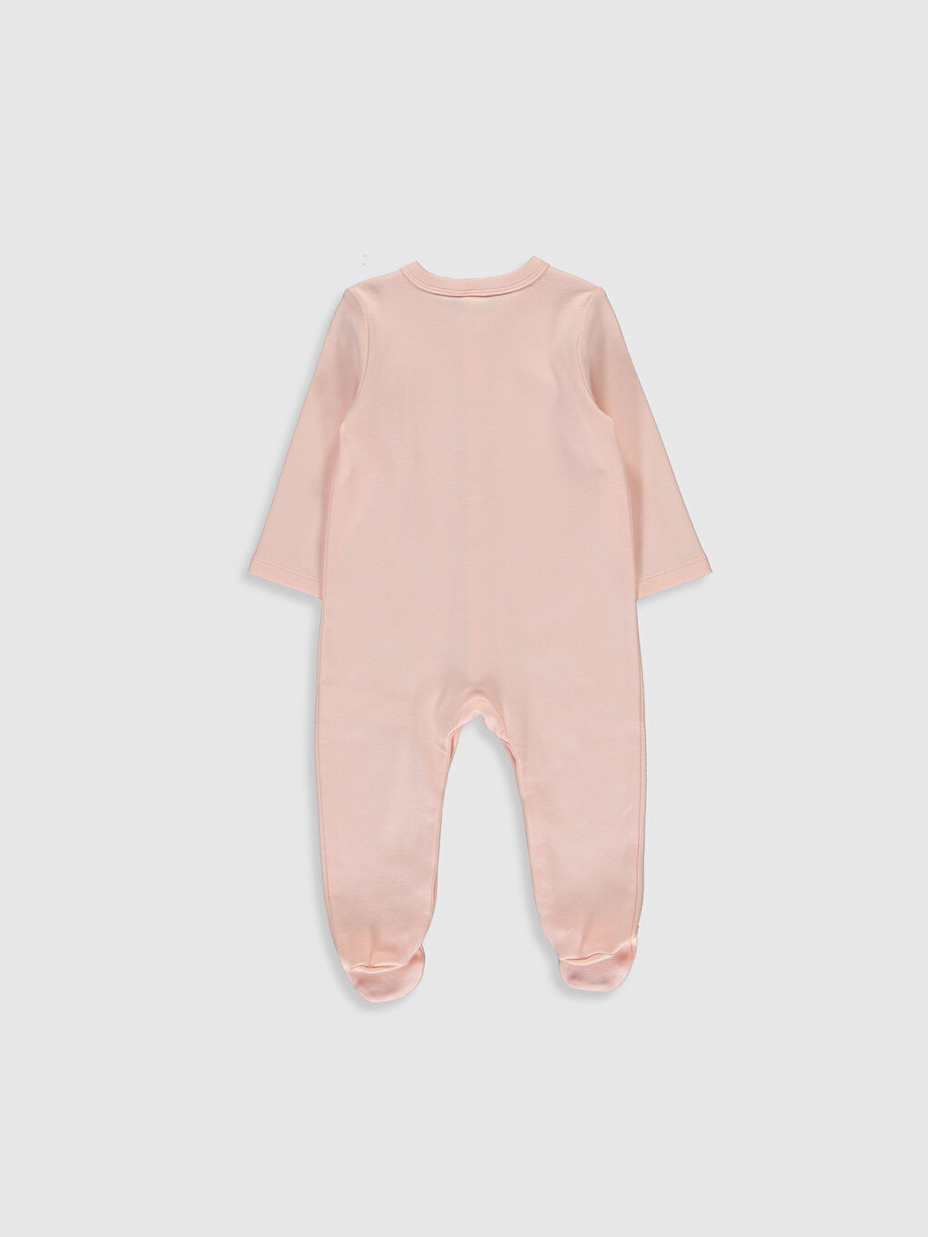 Pembe Organik Pamuklu Yenidoğan Patikli Tulum-5