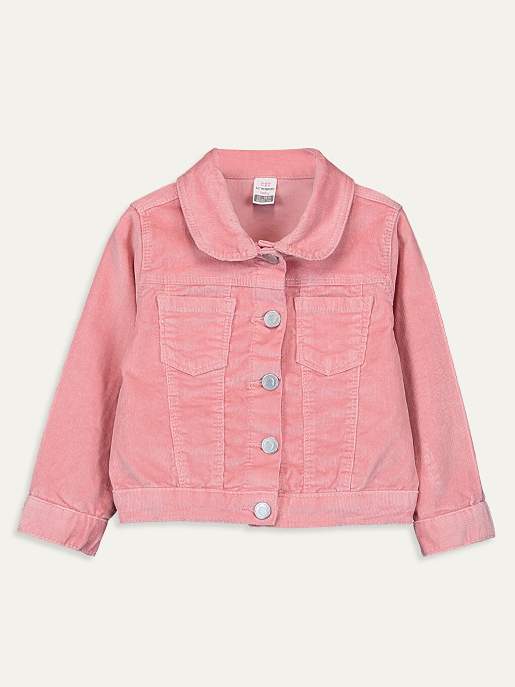 Shirt Collar Long Sleeve Velvet Baby Girl Jacket
