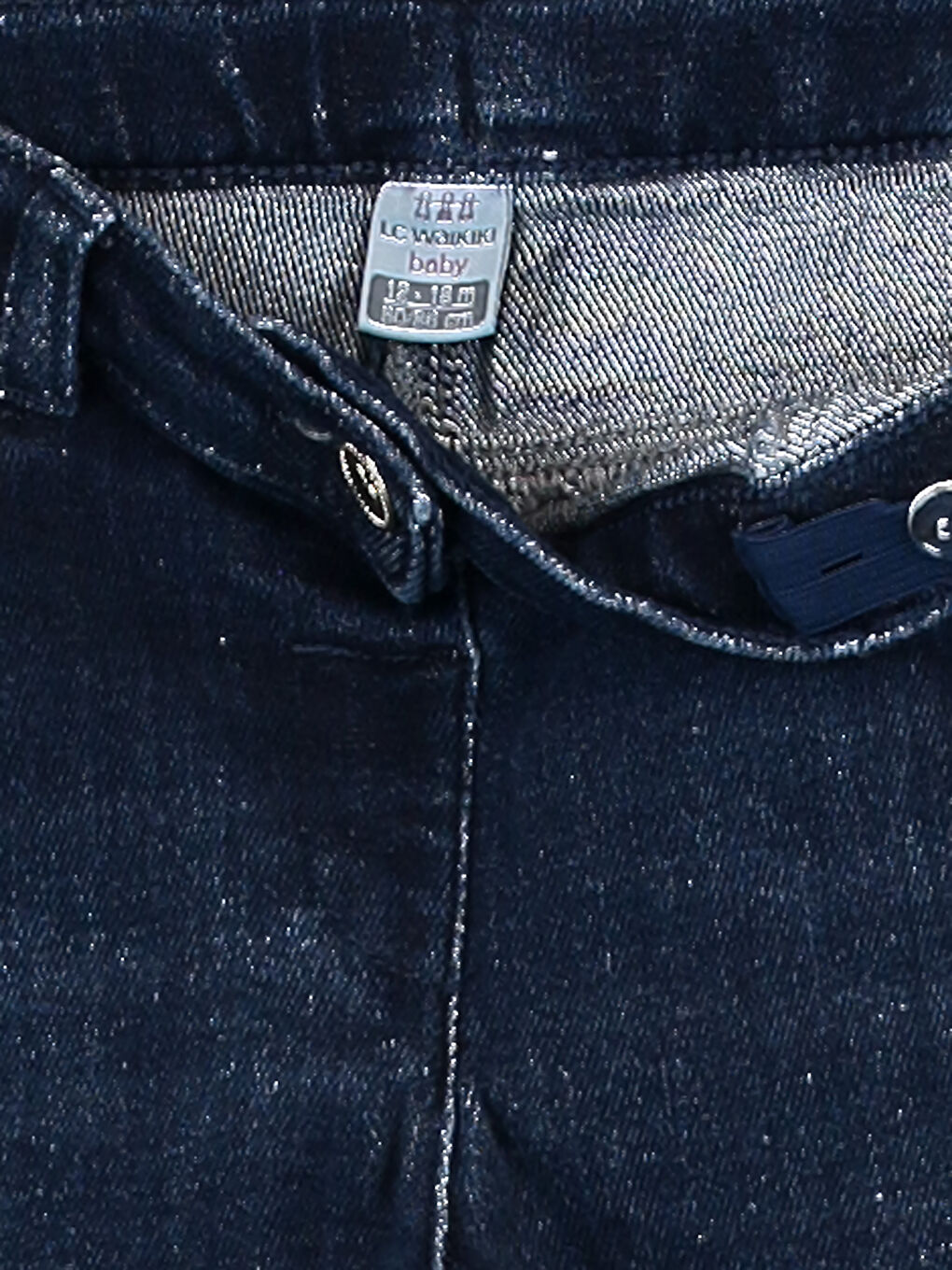 Elasticated Waist Basic Baby Girls' Jeans-2