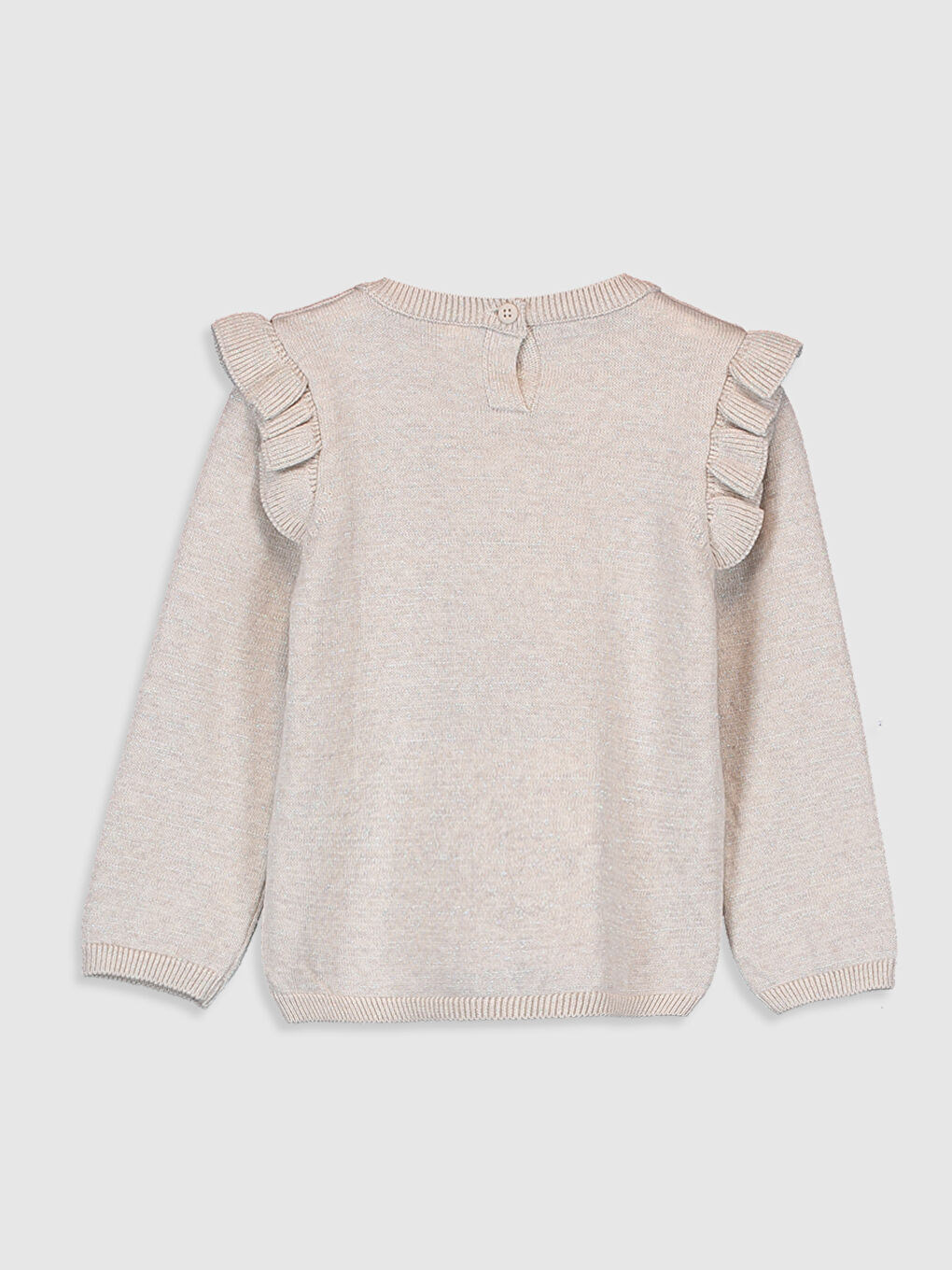 Pull-over en tricot imprimé à manches longues et col rond pour bébé fille-1