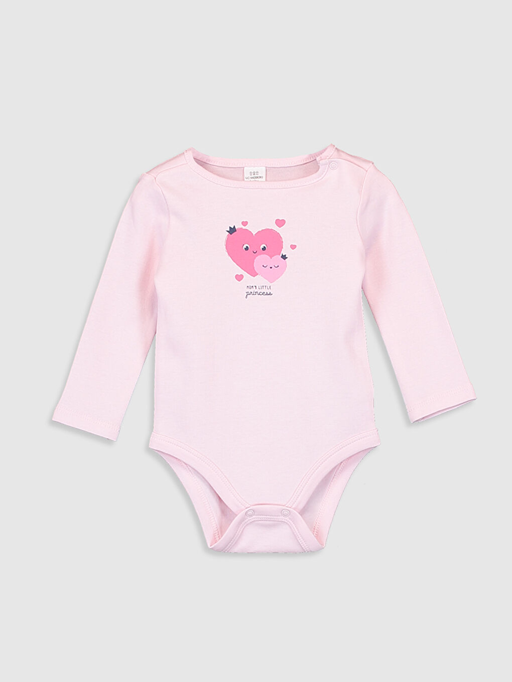 Pembe Bisiklet Yaka Uzun Kol Kız Bebek Çıtçıtlı Body 2'li-3