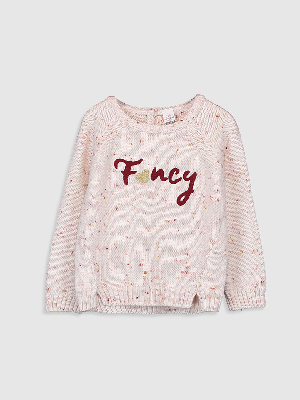 Pull-over en tricot imprimé à manches longues et col rond pour bébé fille