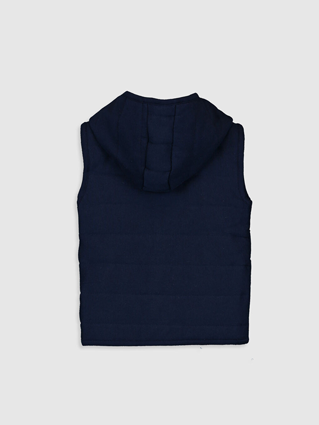 Lacivert Kapüşonlu Basic Erkek Bebek Fermuarlı Yelek-1