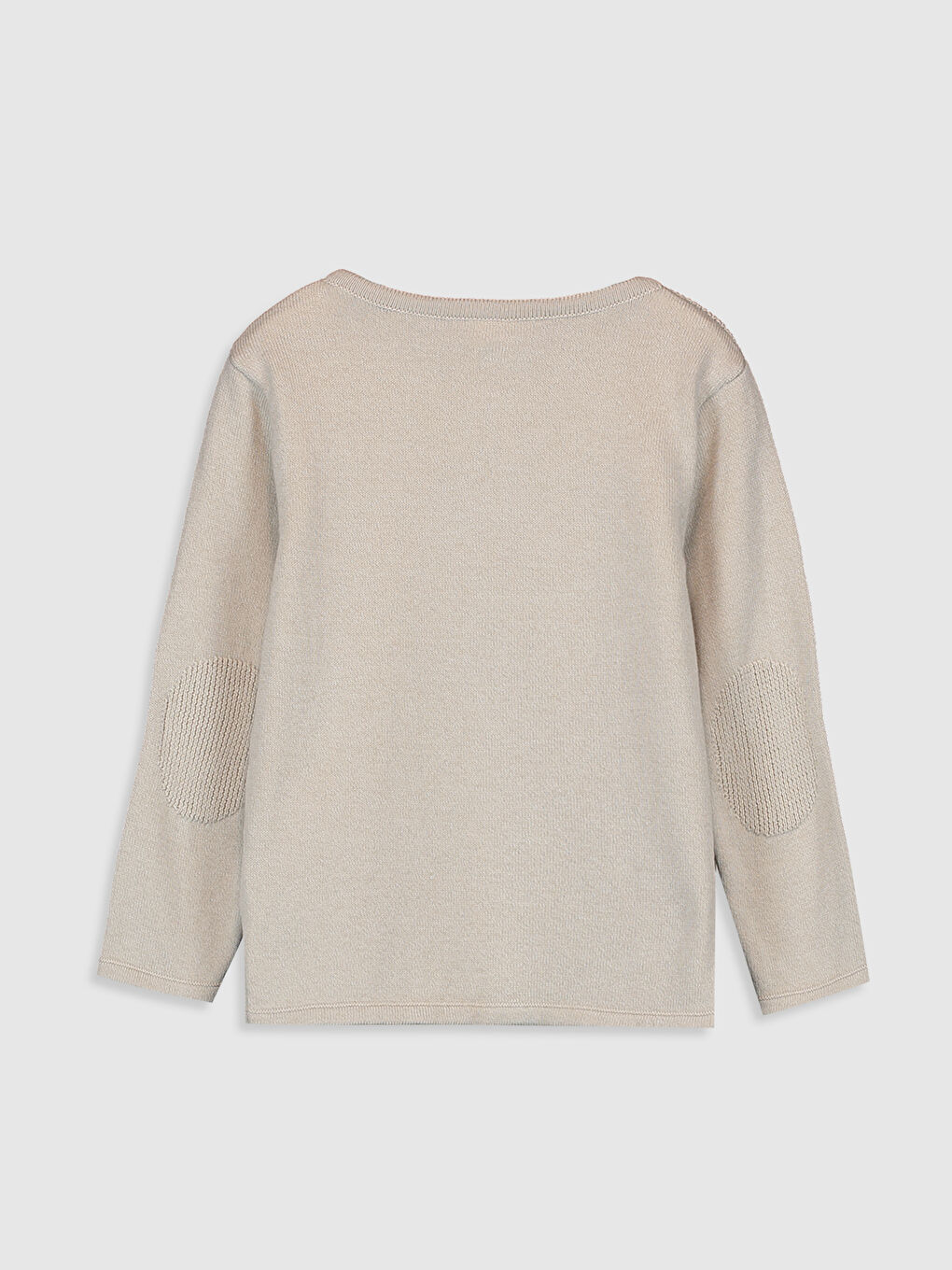 Ekru Bisiklet Yaka Uzun Kol Basic Erkek Bebek Triko Kazak-1