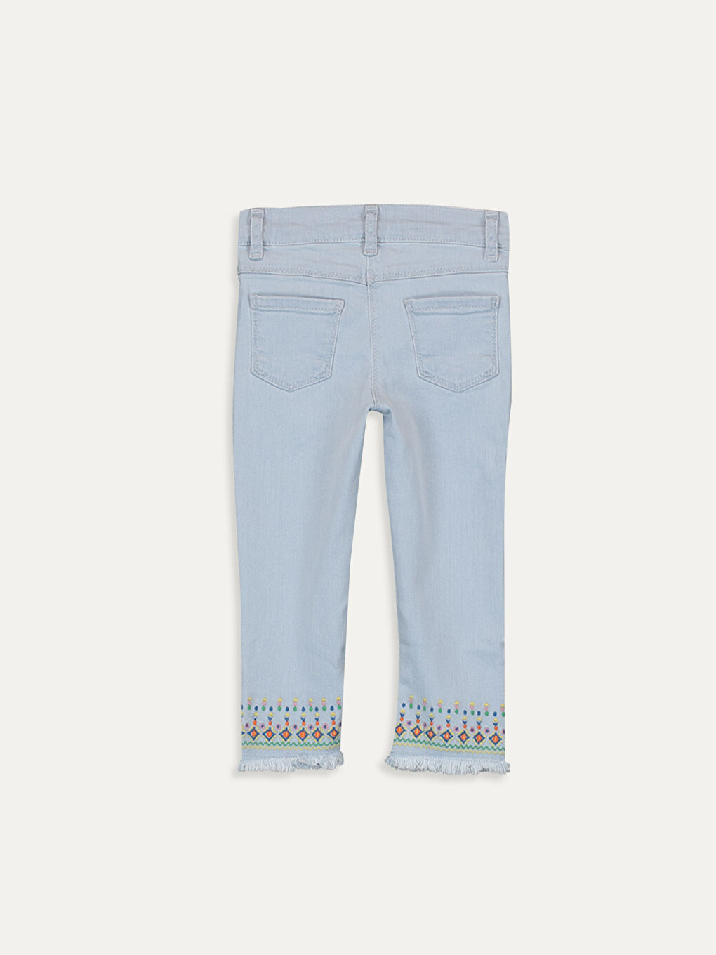 İndigo Beli Lastikli Basic Kız Bebek Jean Pantolon-1