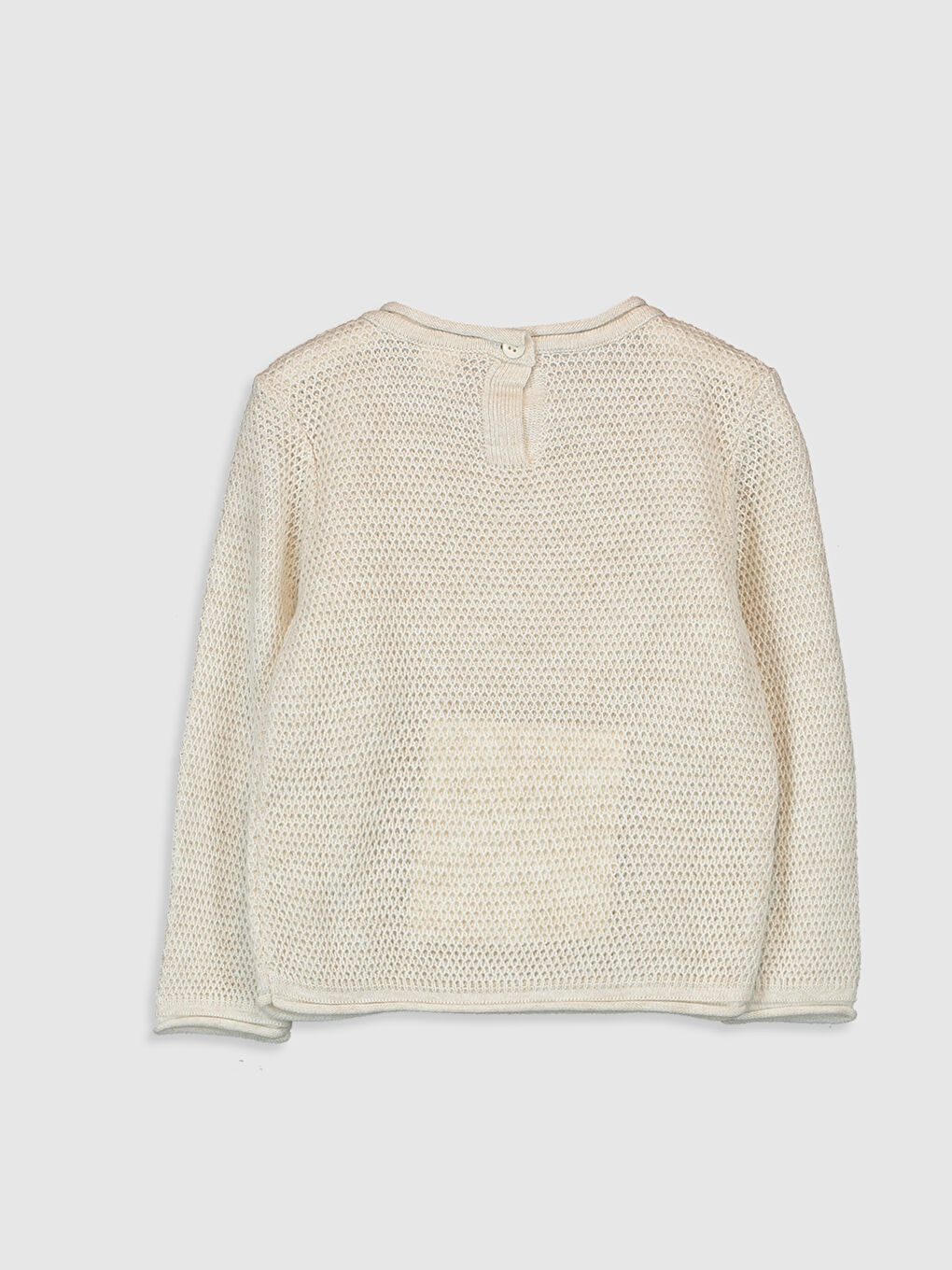 Bej Bisiklet Yaka Kız Bebek Kazak-1