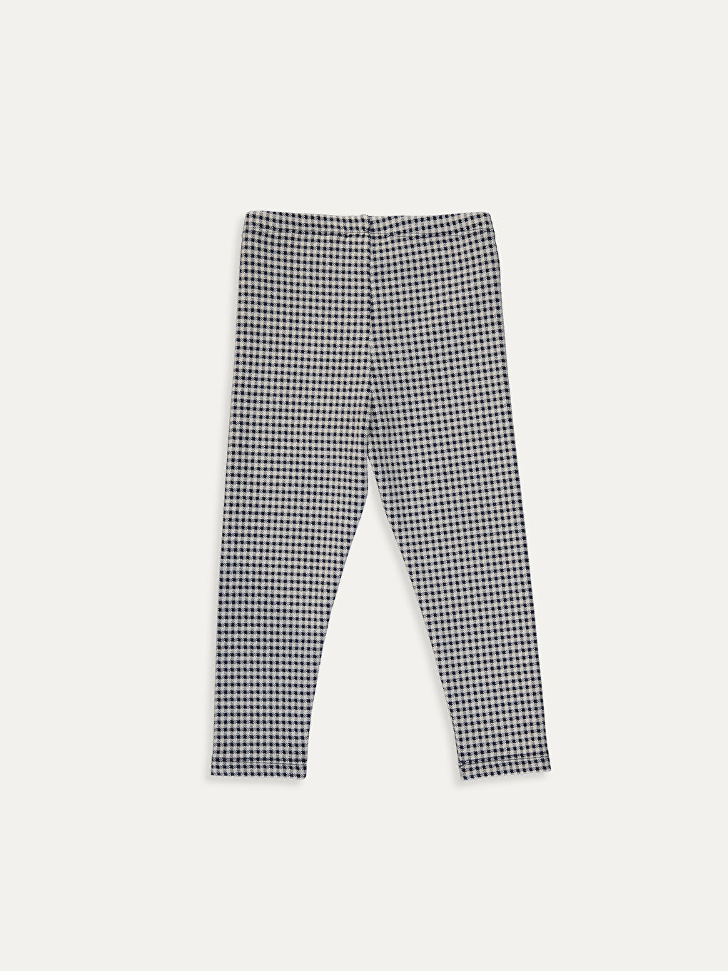 Lacivert Kız Bebek Ekose Tayt-1