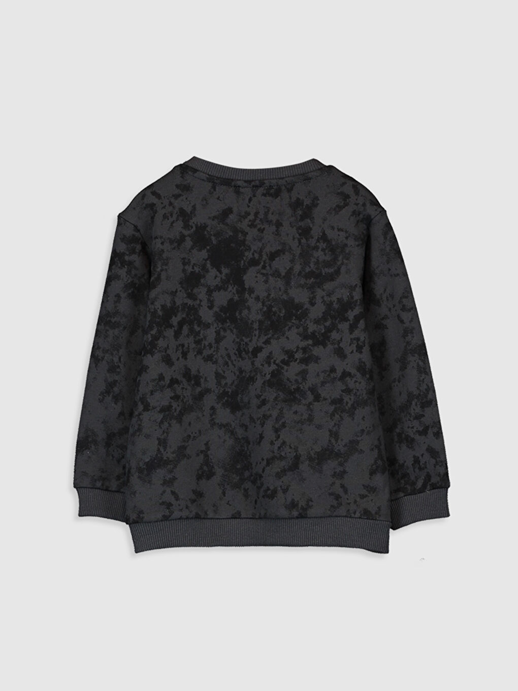 Gri Bisiklet Yaka Uzun Kollu Erkek Bebek Sweatshirt-1