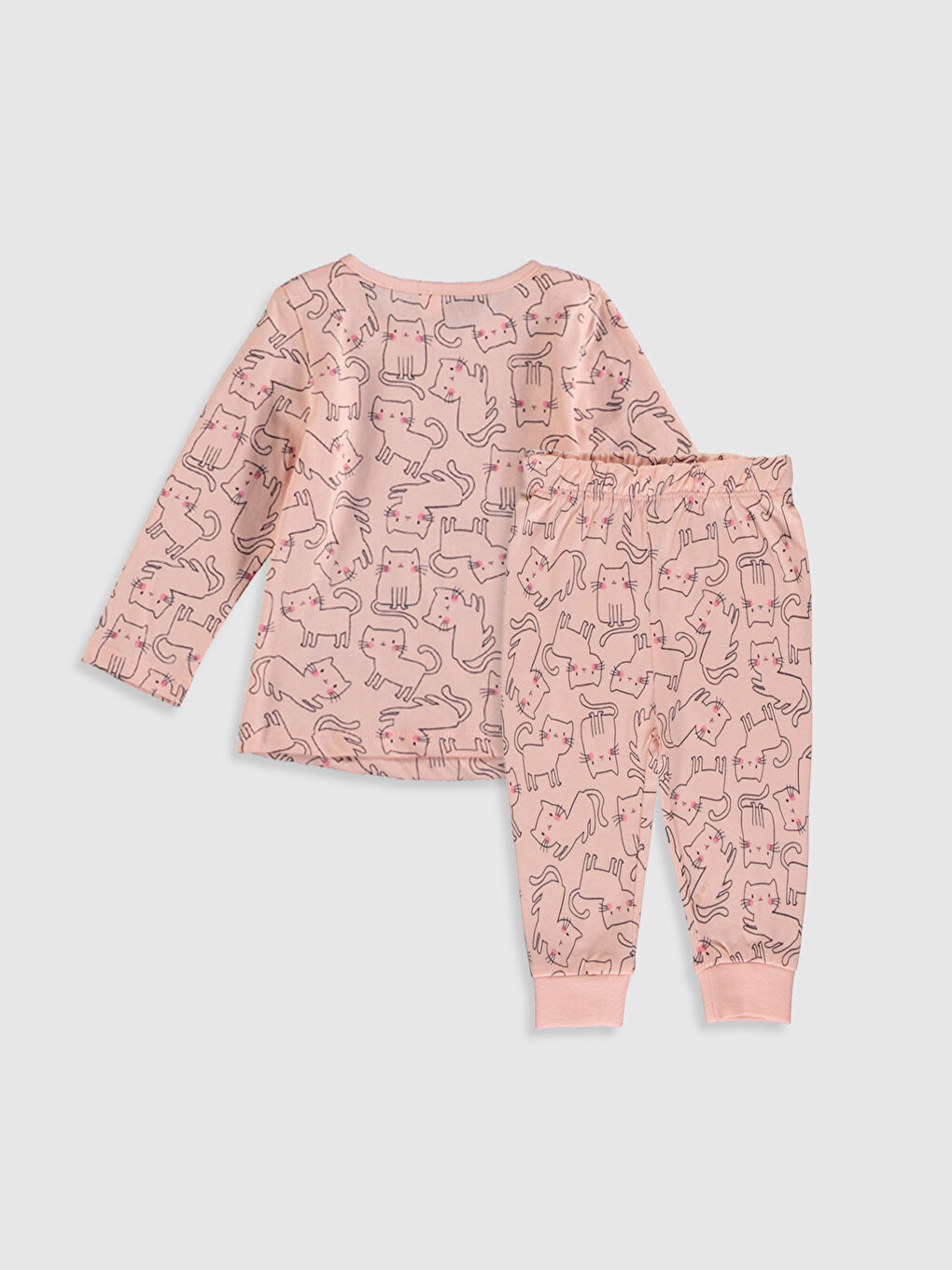 Crew Neck Long Sleeve Printed Baby Girl Pajamas Suit-1