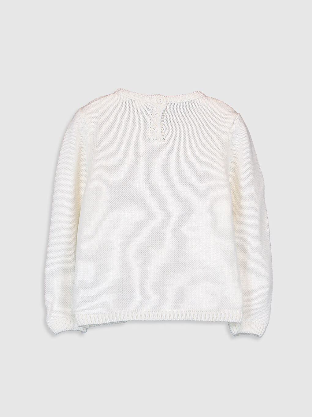 Pull-over en tricot imprimé à manches longues et col rond pour bébé fille-1