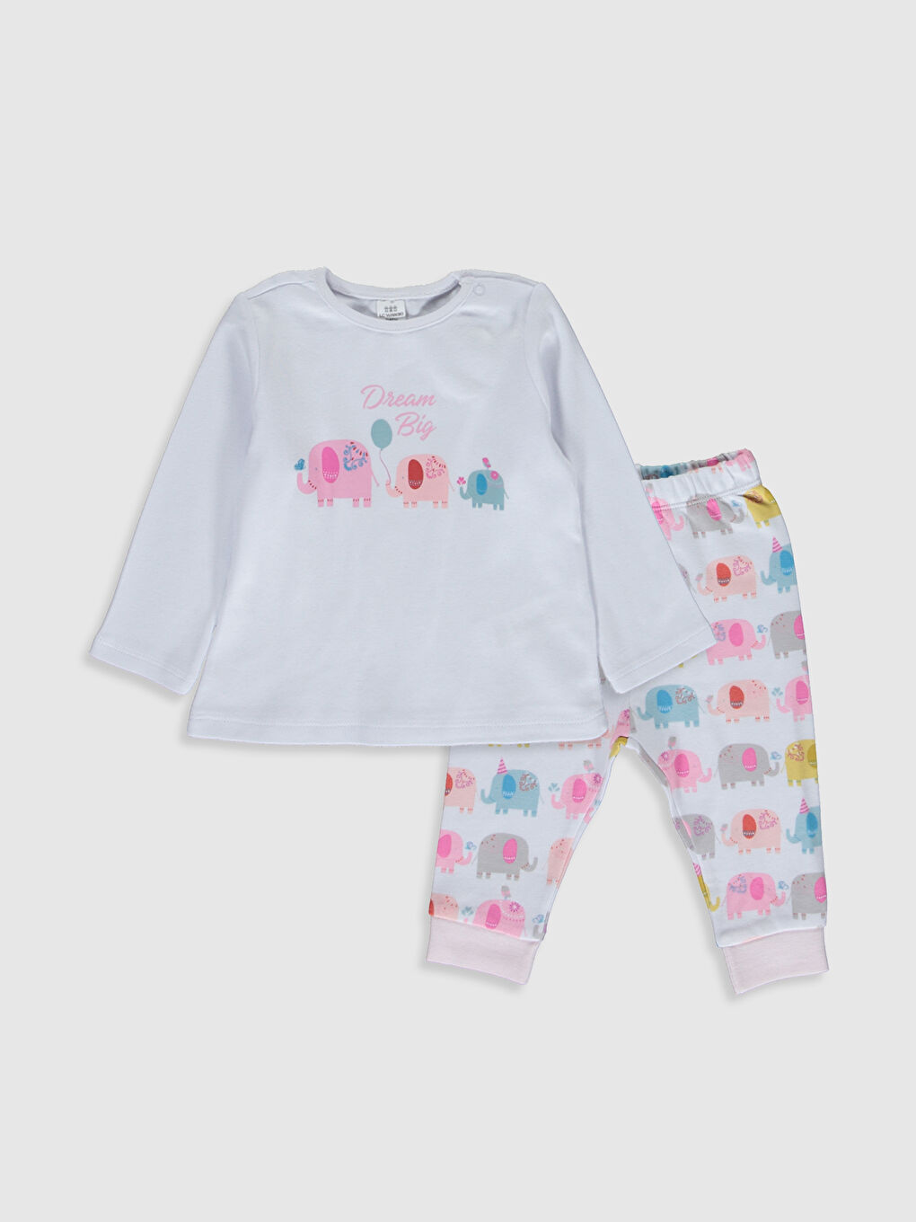 Karışık Kız Bebek Desenli Pijama Takımı