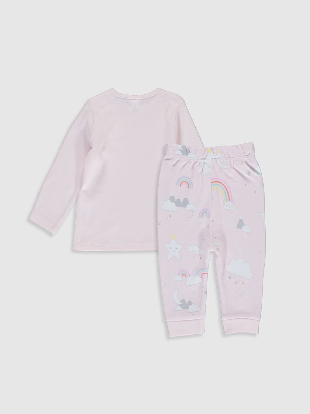 Karışık Kız Bebek Baskılı Pamuklu Pijama Takımı-1