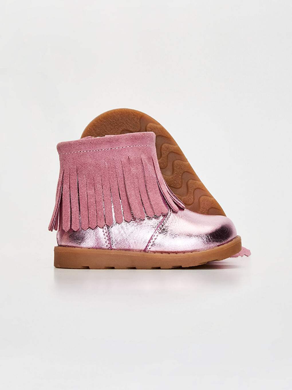 Baby Girl's Tasselled Leather Boots-2