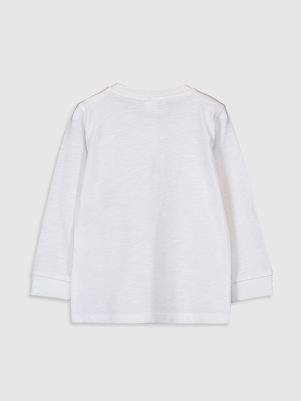 Ekru Bisiklet Yaka Uzun Kollu Erkek Bebek Tişört-1