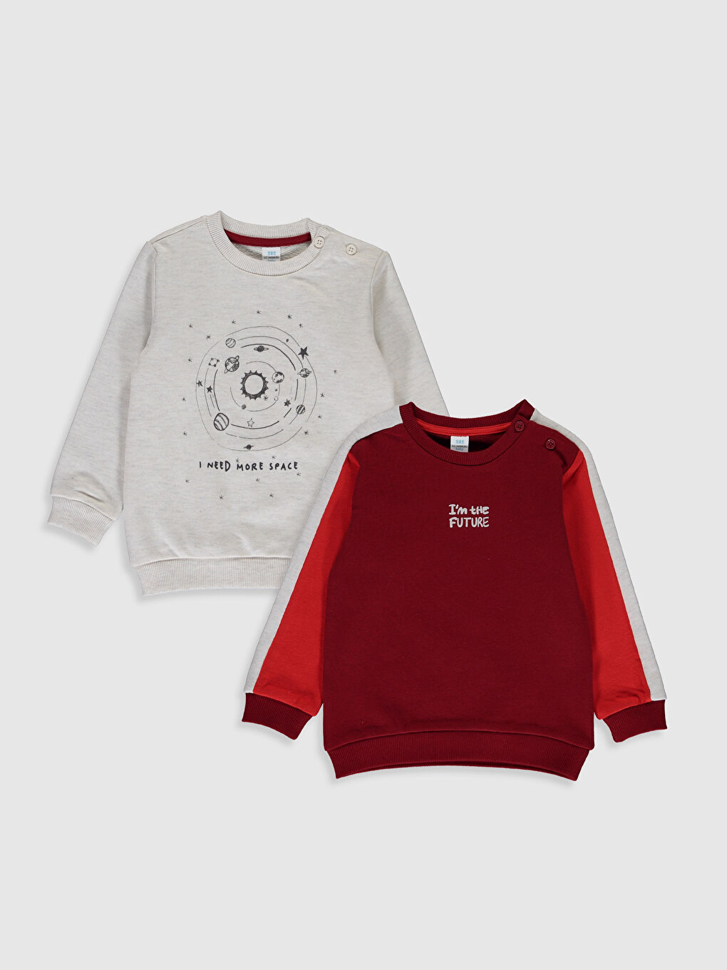 Kırmızı Erkek Bebek Sweatshirt 2'li