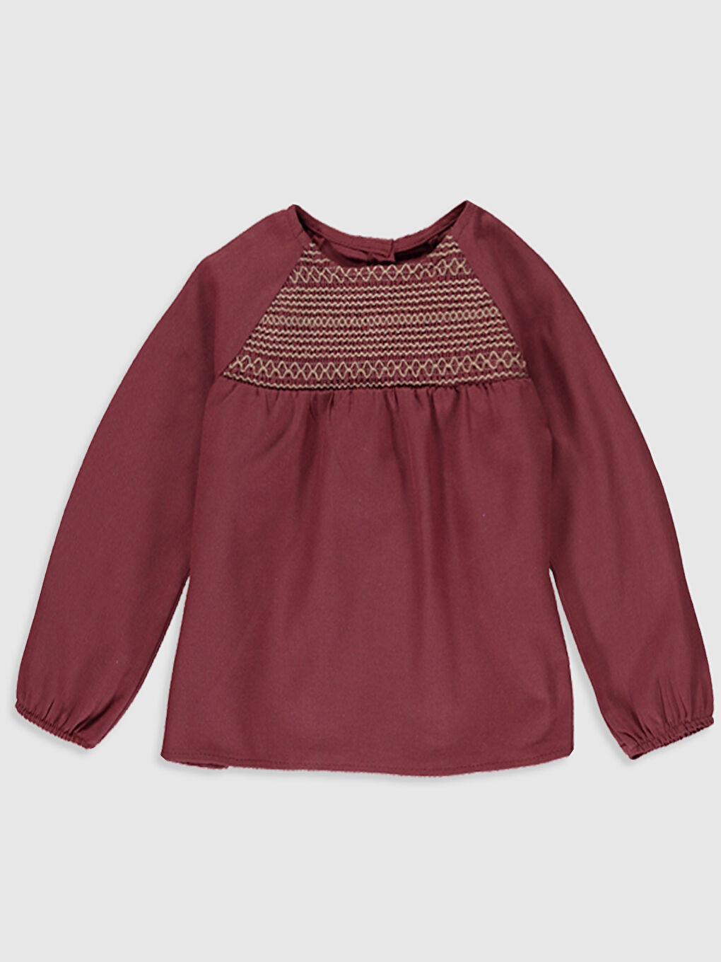 Bluza za bebe devojčice od pamuka sa okruglim izrezom i dugim rukavima