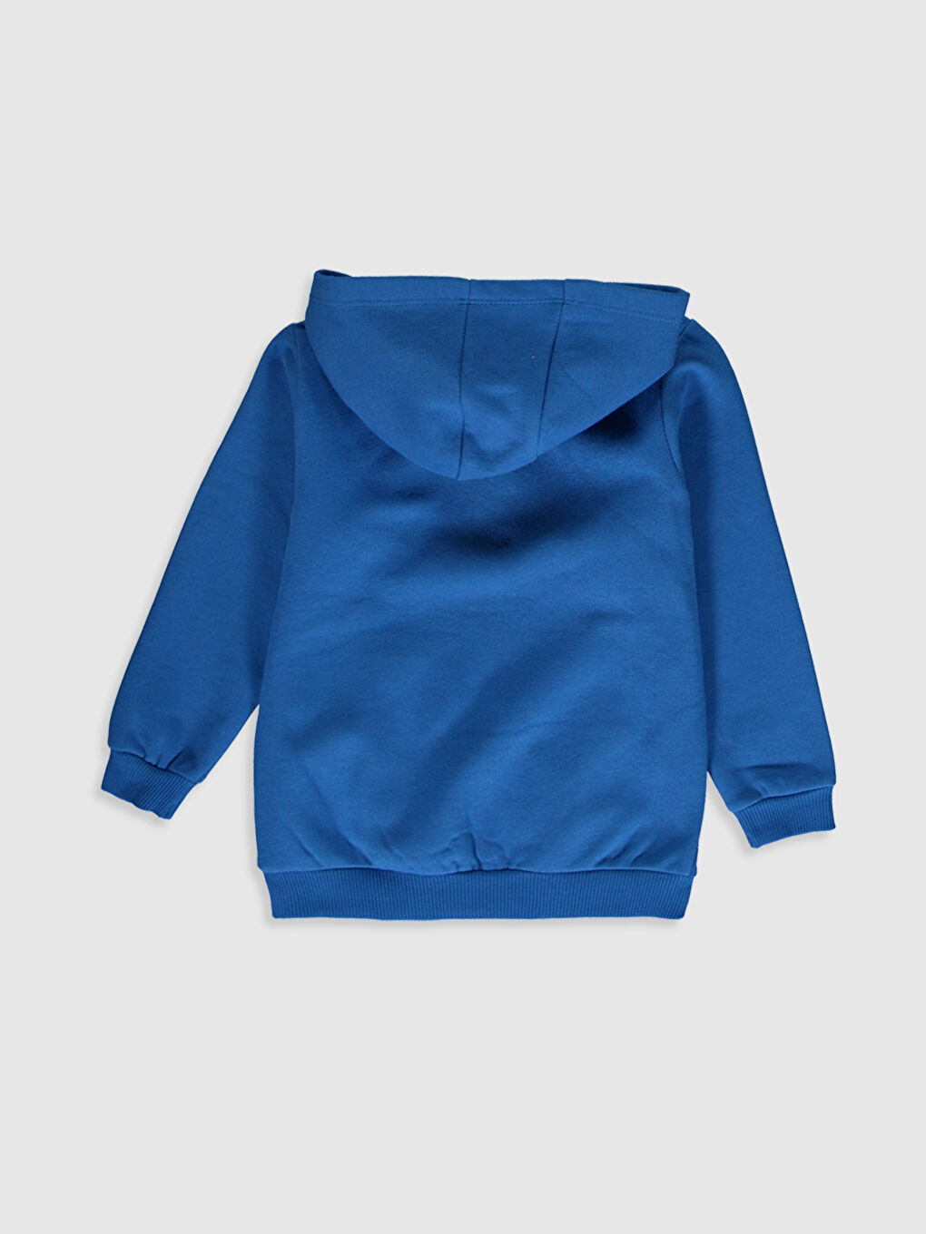 Mavi Kapüşonlu Uzun Kollu Erkek Bebek Fermuarlı Sweatshirt-1