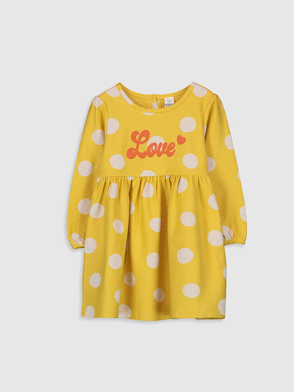 Koyu Sarı Baskılı Elbise