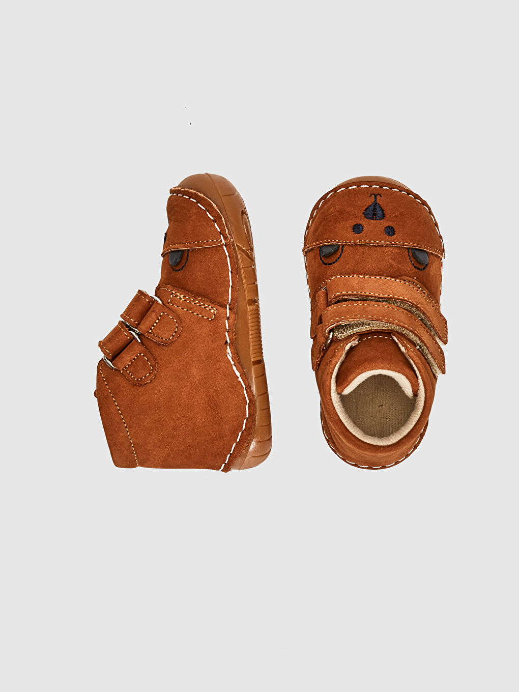 Kahverengi Erkek Bebek Cırt Cırtlı İlk Adım Botu -1