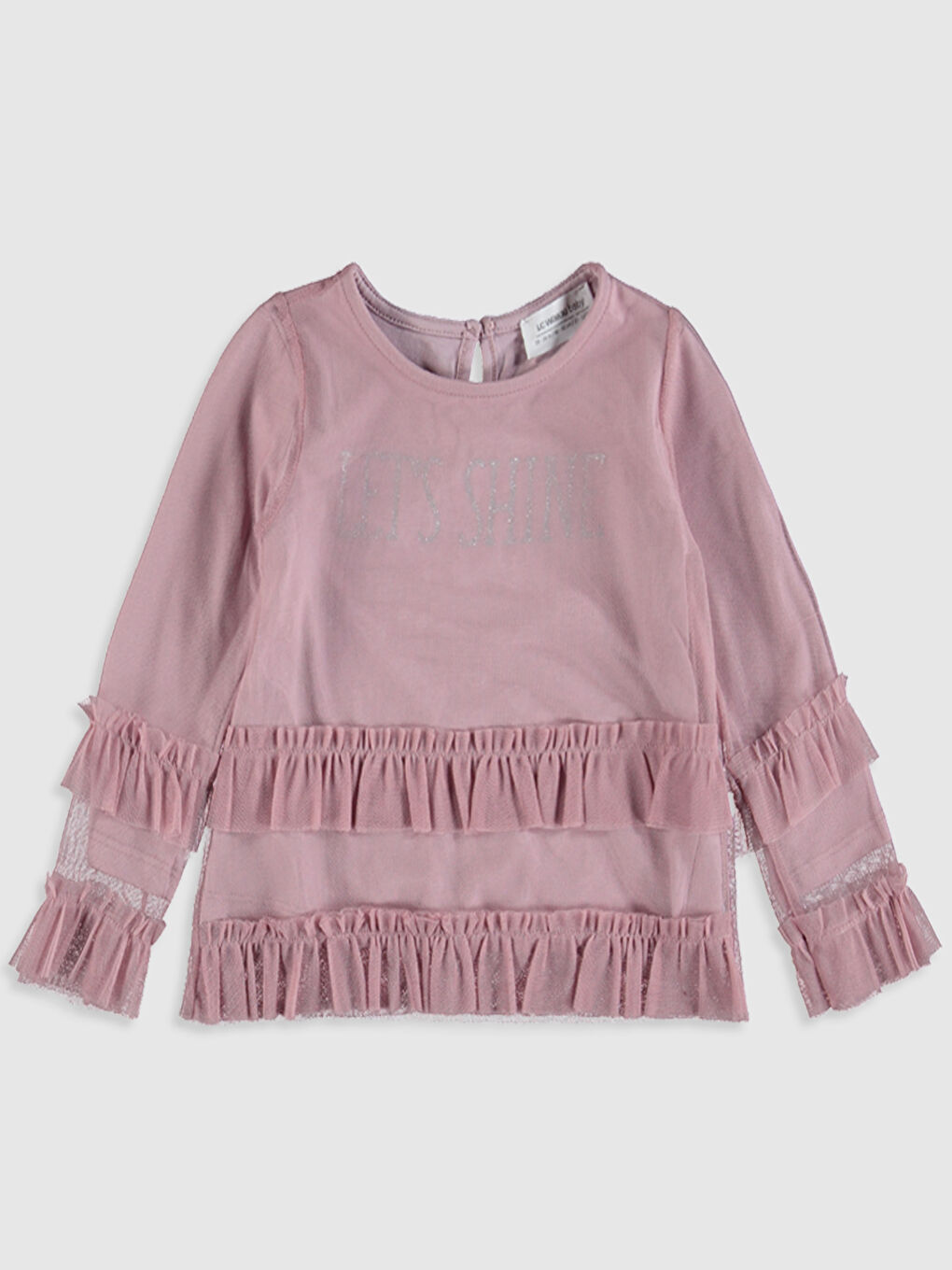 Crew Neck Long Sleeve Basic Baby Girl T-shirt