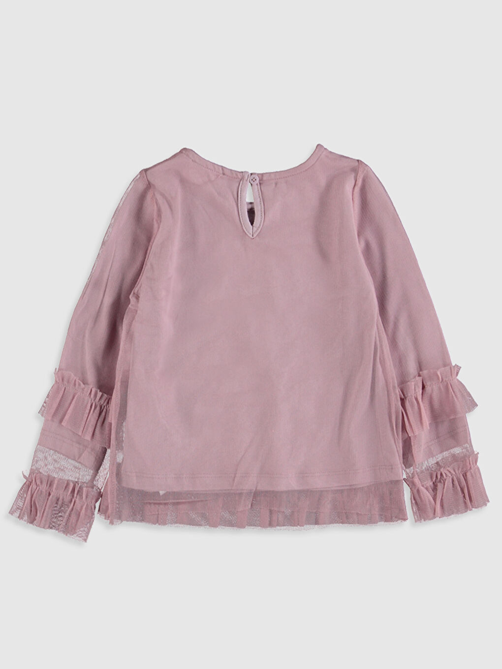 Crew Neck Long Sleeve Basic Baby Girl T-shirt-1