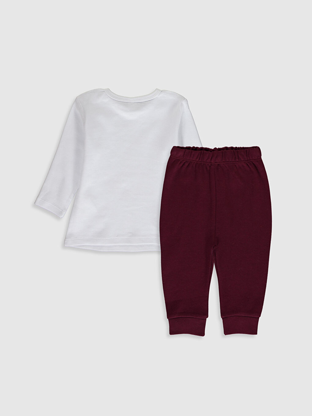 Beyaz Erkek Bebek Yazı Baskılı Pijama Takımı-1