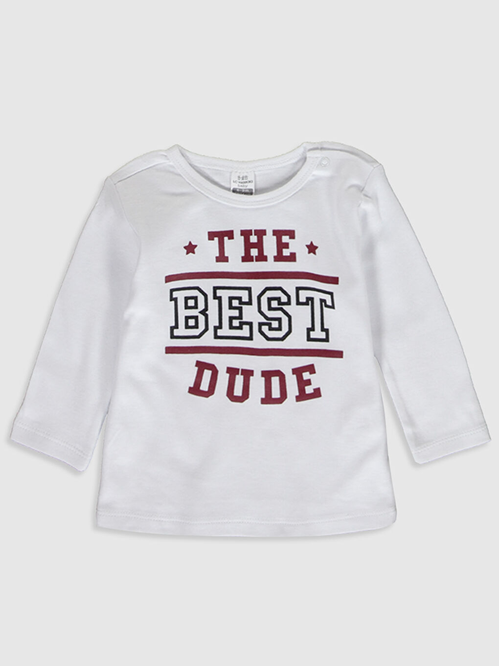 Beyaz Erkek Bebek Yazı Baskılı Pijama Takımı-2