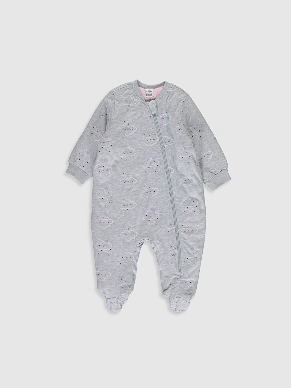 Gri Kız Bebek Baskılı Uyku Tulumu
