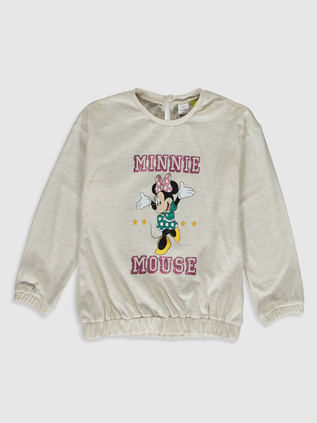 Ekru Kız Bebek Minnie Mouse Baskılı Tişört