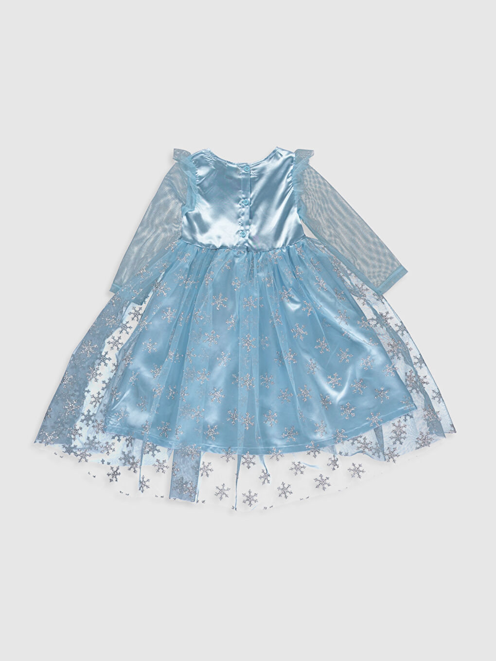 Girl's Elsa Printed Dress and Crown-1