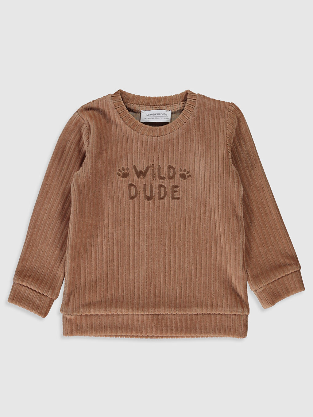 Kahverengi Bisiklet Yaka Erkek Bebek Sweatshirt