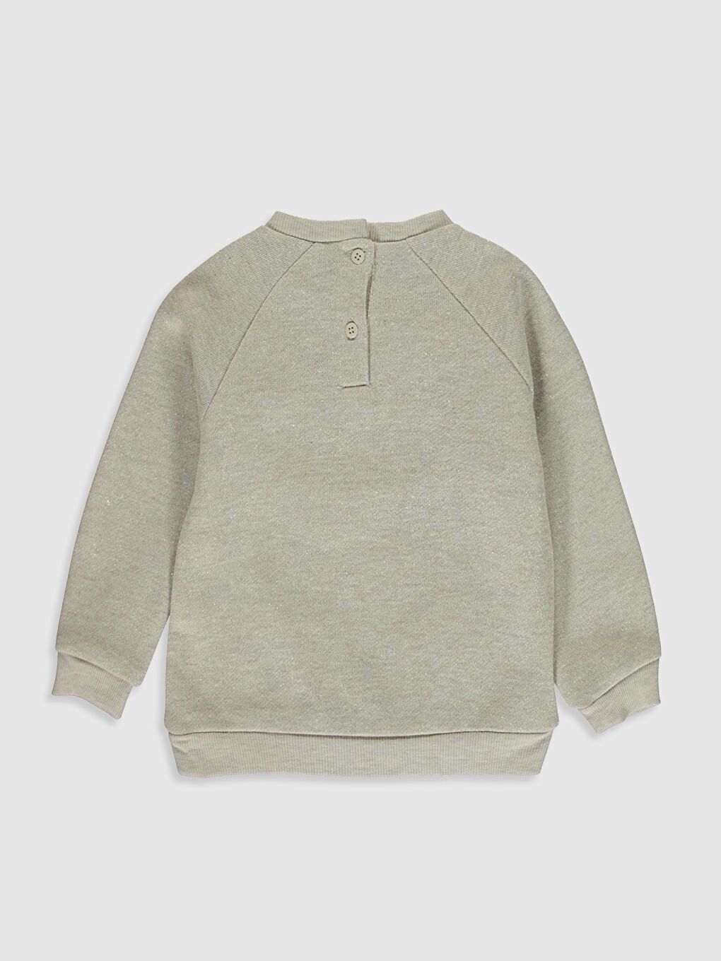 Bej Bisiklet Yaka Uzun Kollu Baskılı Kız Bebek Sweatshirt-1