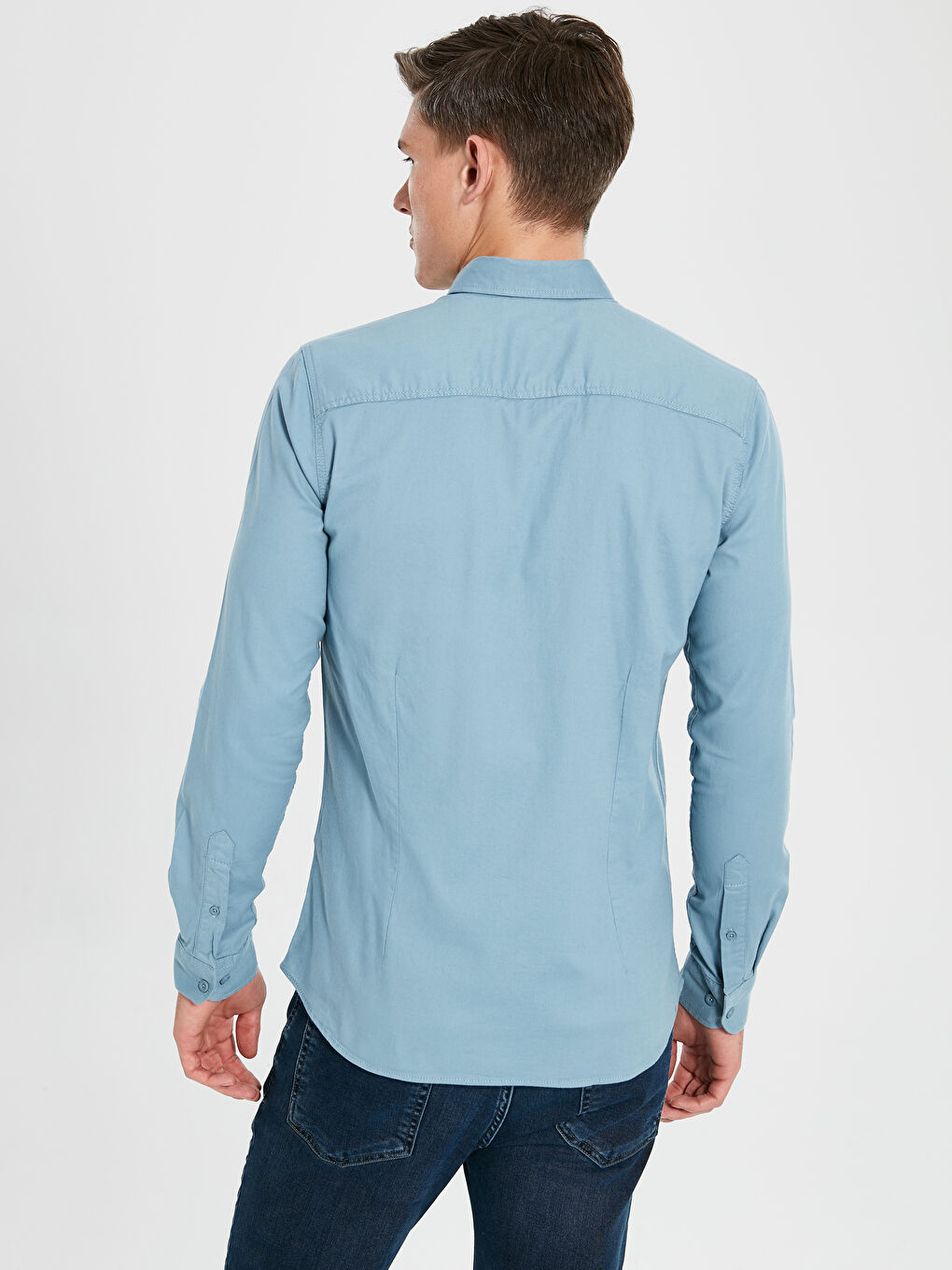 قميص بأكمام طويلة بقصة ضيقة للغاية-2