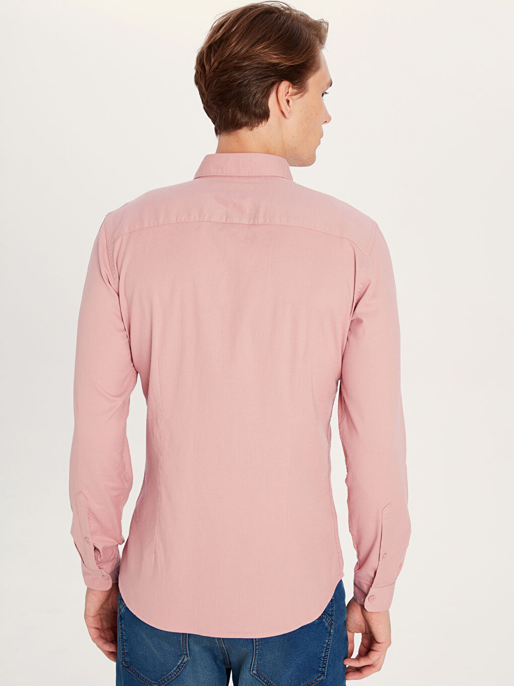 قميص إكسترا سليم فيت كم طويل دوبي للرجال-2