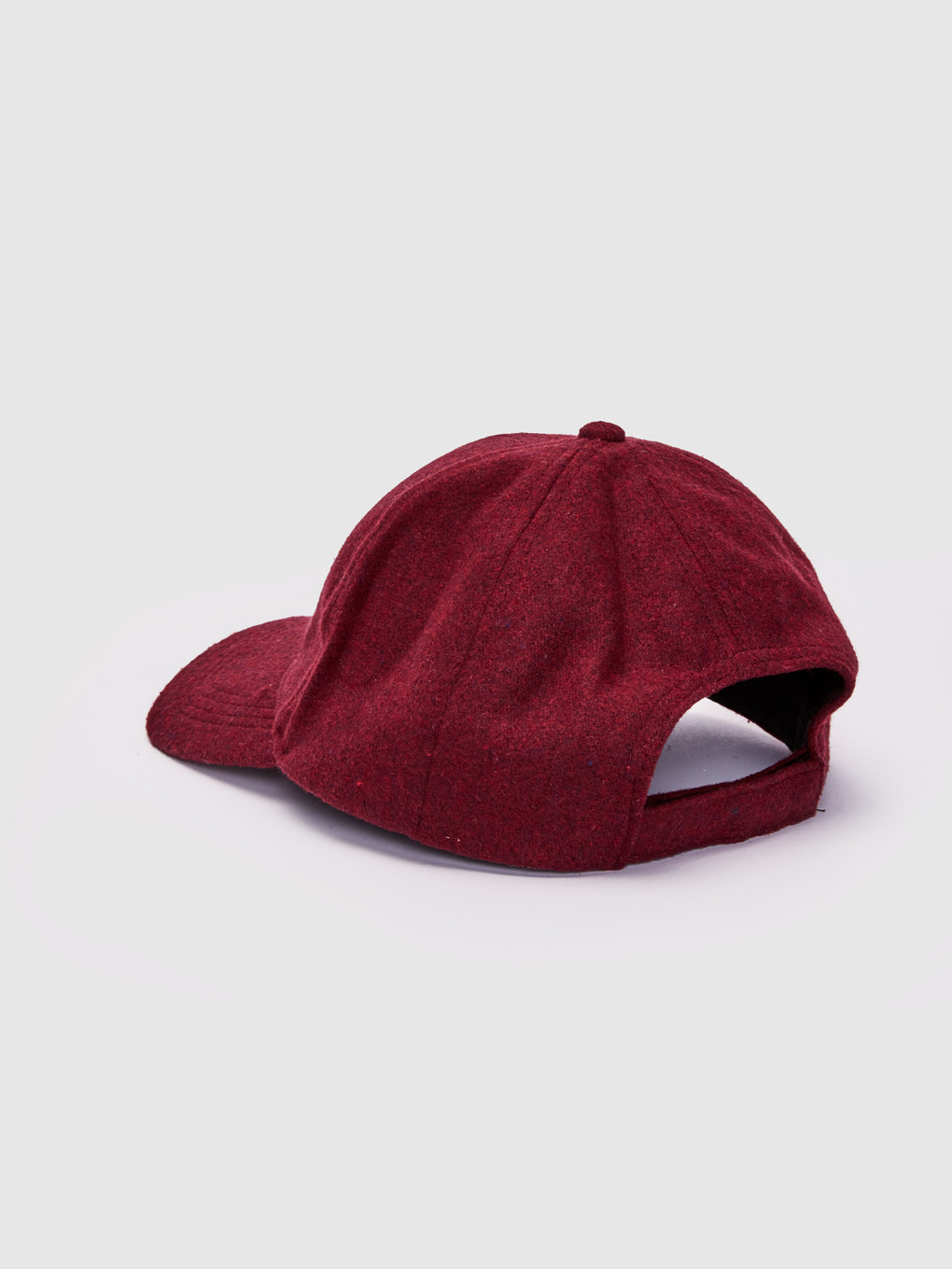 Bordo Yazı Nakışlı Kaşe Şapka-2