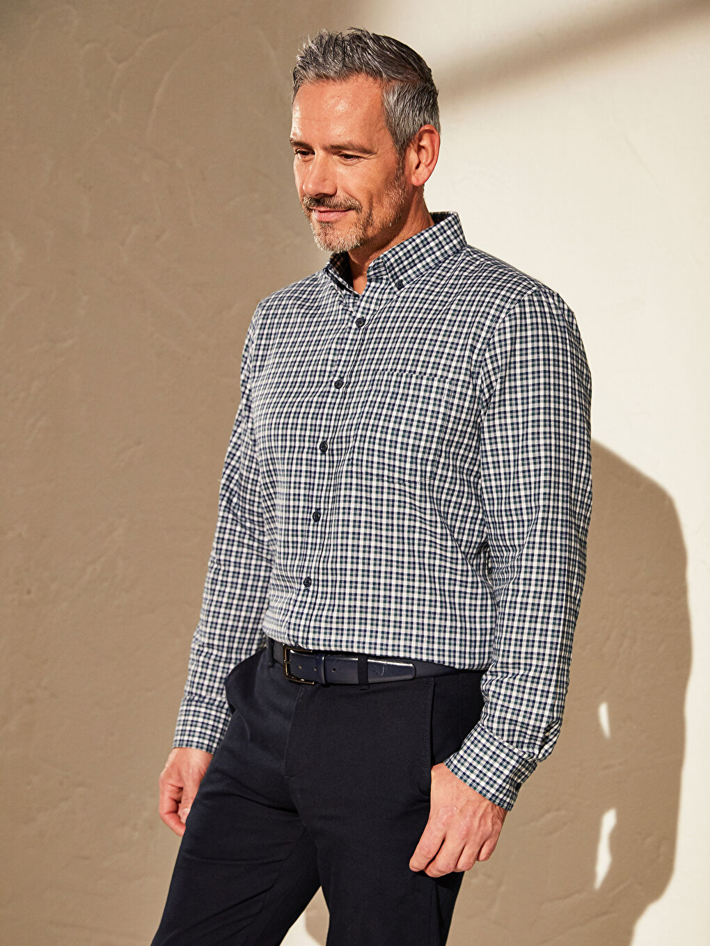 Chemise Gabardine Manches Longues Coupe Régulière