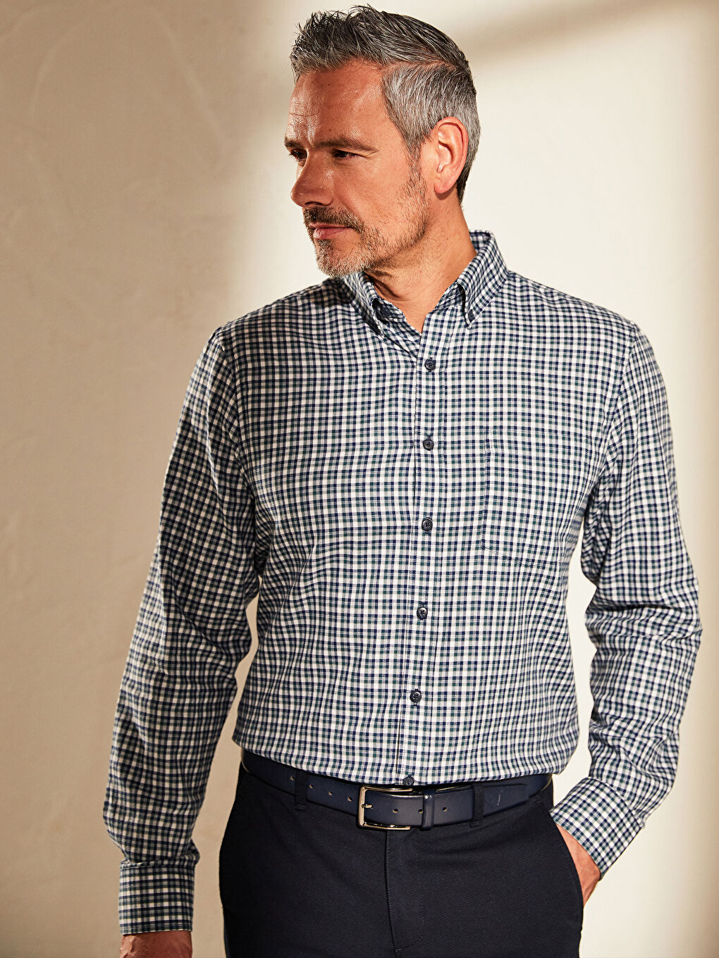 Chemise Gabardine Manches Longues Coupe Régulière-4