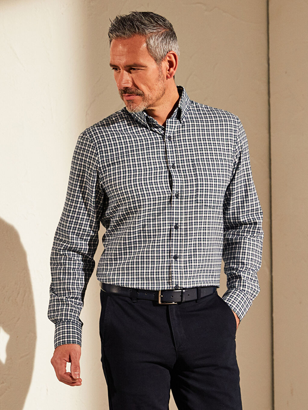 Chemise Gabardine Manches Longues Coupe Régulière-6