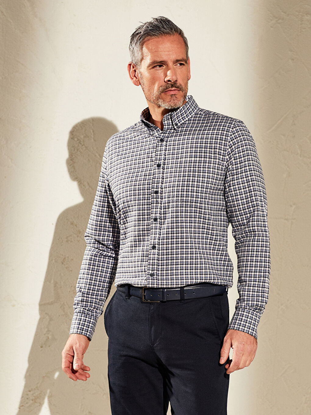 Chemise Gabardine Manches Longues Coupe Régulière