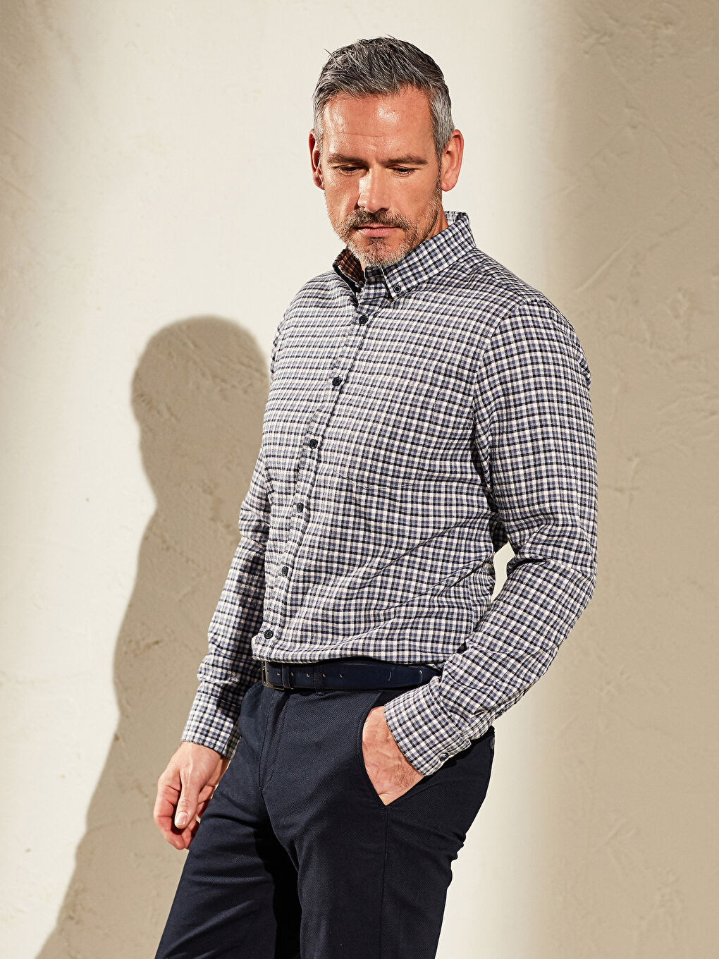 Chemise Gabardine Manches Longues Coupe Régulière-4