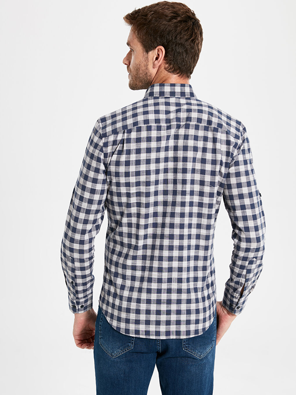 Standard Fit Long Sleeved Poplin Men's Shirt-3