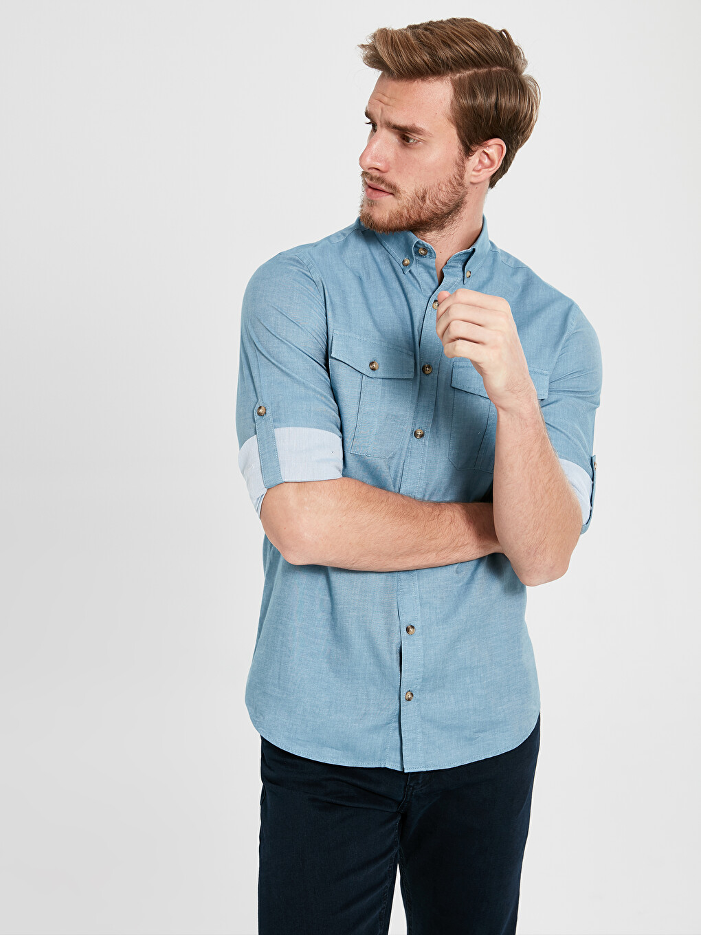 majica od pamuka i gabardena regular fit-2