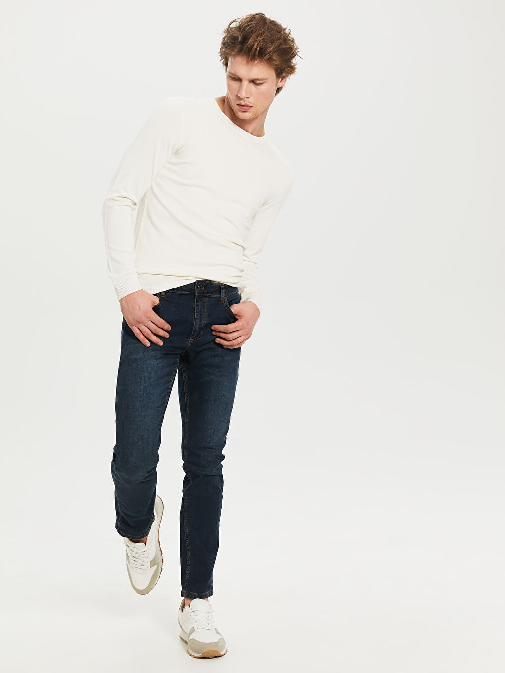 بنطلون جينز رجالي 750 سليم فيت-3