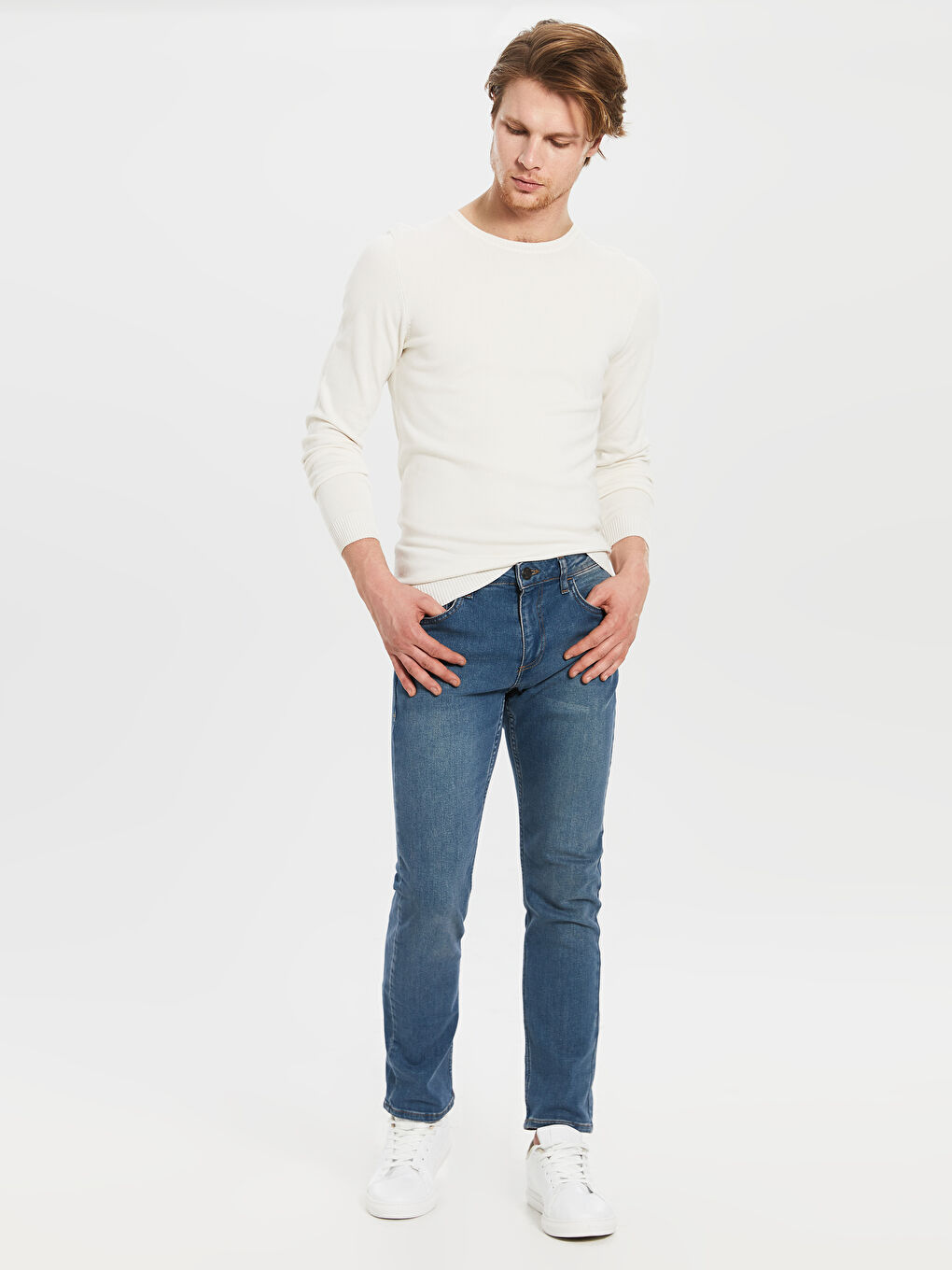 بنطلون جينز رجالي 750 سليم فيت