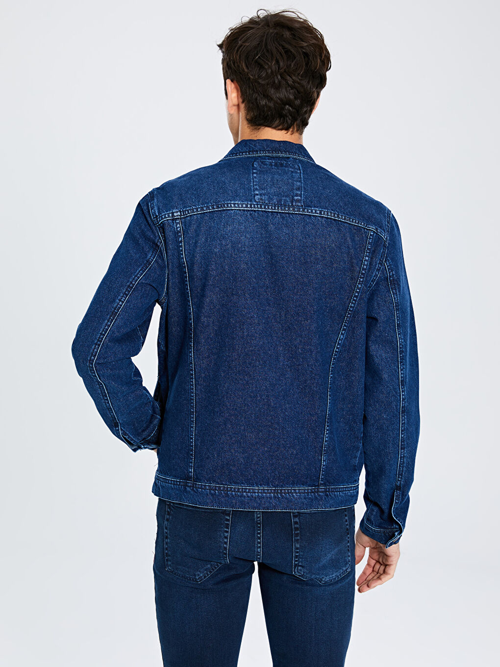 İndigo Standart Kalıp Erkek Jean Ceket-3