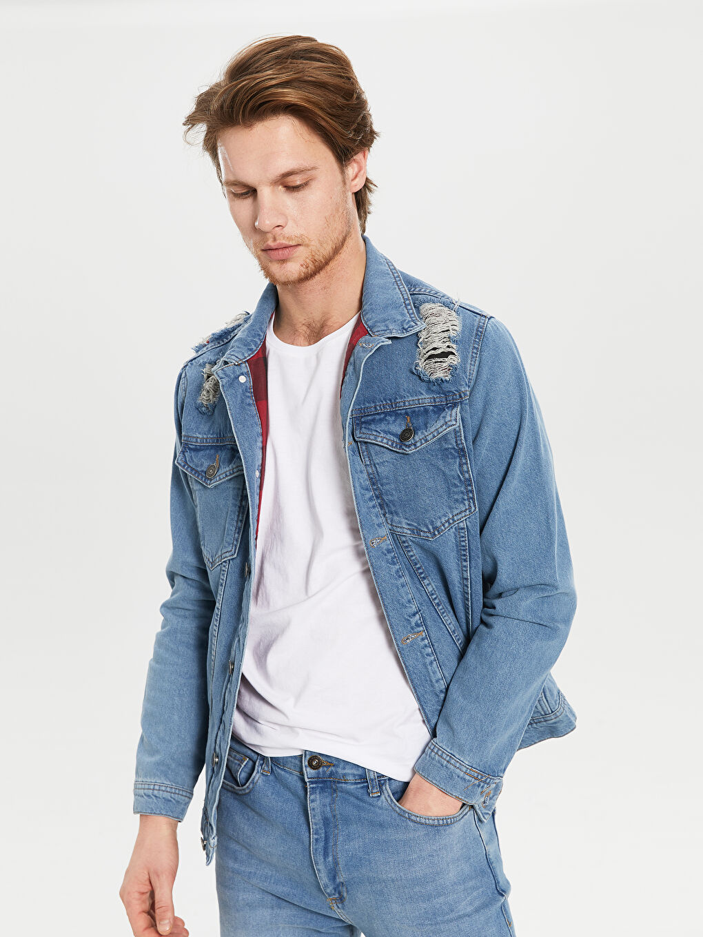 جاكيت جينز رجالي بقصة عادية-2
