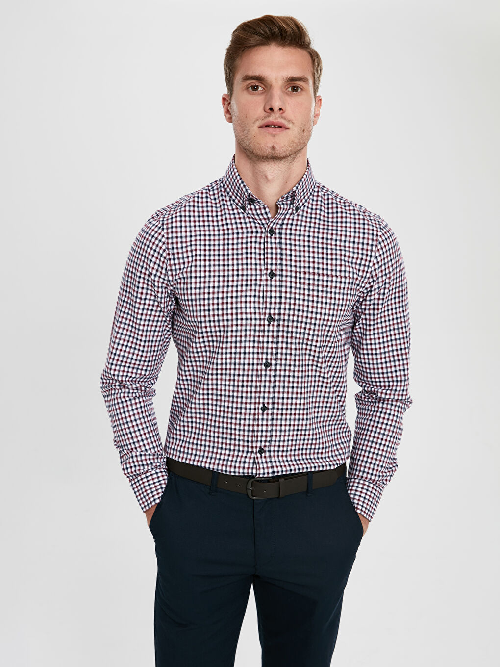 Chemise Gabardine Manches Longues Coupe Régulière-4