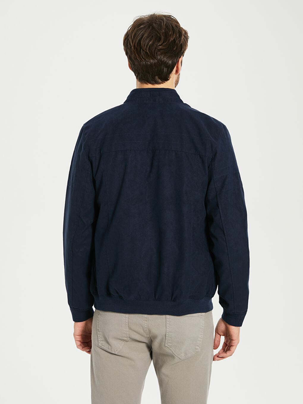 Man NAVY Faux Leather Coat-3