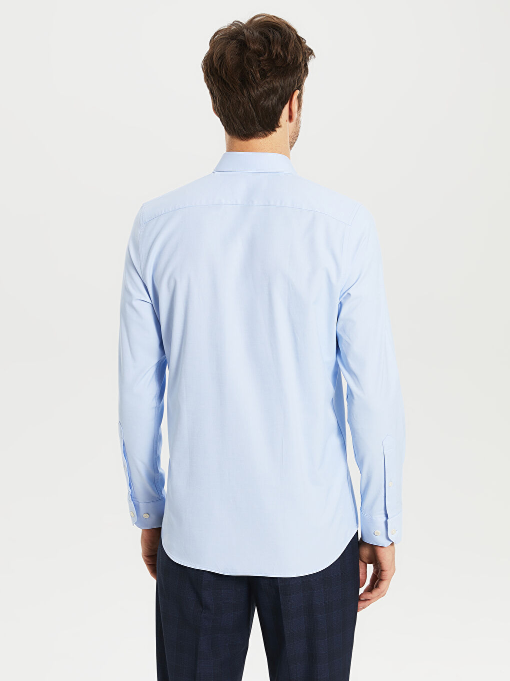 Сорочка для чоловіків слім-фіт з довгим рукавом з оксфордської тканини-3